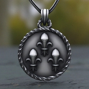 Sterling Silver Fleur de Lis Pendant Necklace: Royal French Jewelry