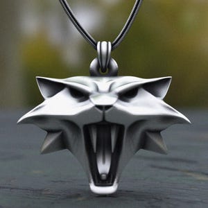 Geometric Cat Pendant 925 Sterling Silver | Handcrafted Modern Feline Necklace | Roaring Polygon Animal Jewelry | Statement Gift