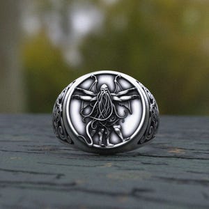 Cthulhu Ring Sterling Silver 925 - Handmade Lovecraft Elder God Signet - Gothic Horror Statement Jewelry