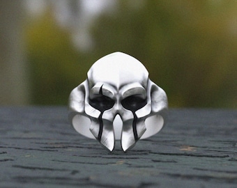 Sterling Silver Spartan Helmet Ring: Gladiator Warrior Jewelry