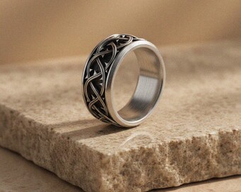 Crown of Thorns Ring: Handcrafted Sterling Silver Twisted Vine Band