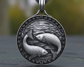 Pisces Pendant: Celestial Fish Design Necklace (925 Sterling Silver)