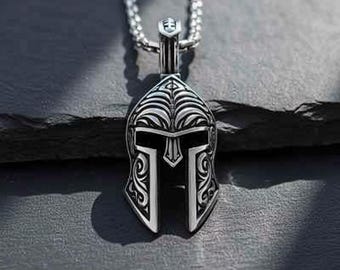Handmade Sterling Silver Roman Helmet Pendant, Warrior Necklace