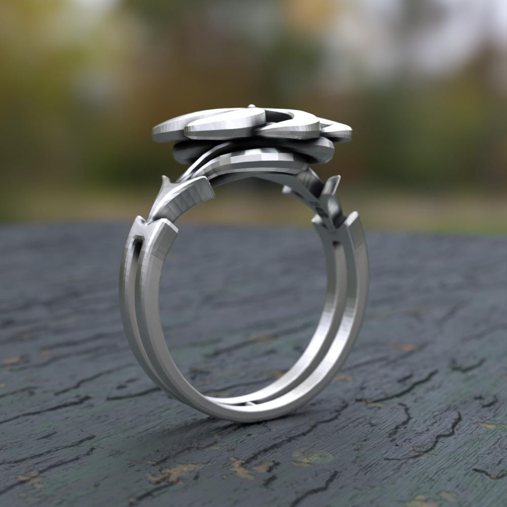 Anello A Punta Scorrevole Con Pendente A Forma Di Fiore Di Plumeria In - Foto 7