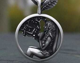 Sterling Silver Goddess Pendant Necklace: Handcrafted Pagan Jewelry