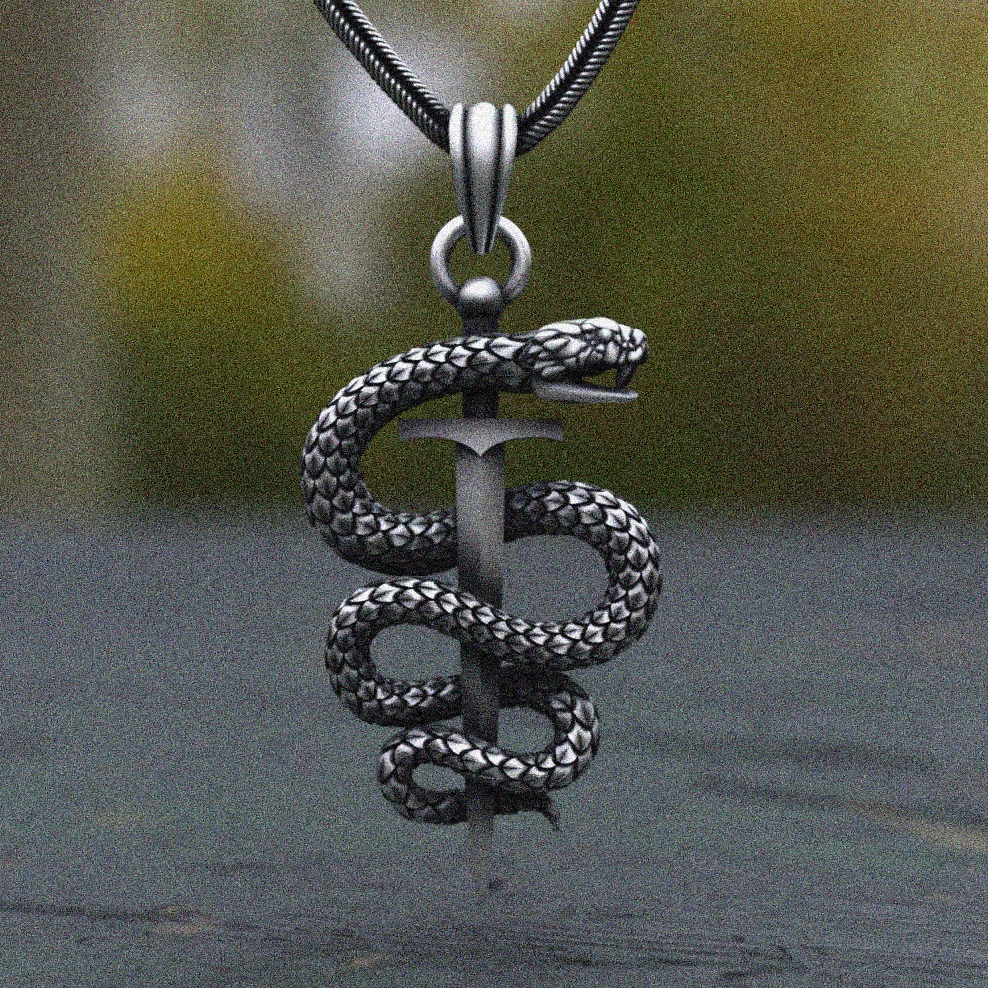 Rod of asclepius necklace - Etsy 日本