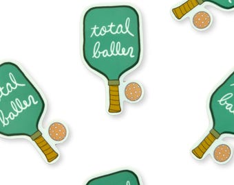 Pickleball Vinyl Sticker - Total Baller