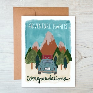 Adventure Awaits - Camping/Adventure Wedding Card
