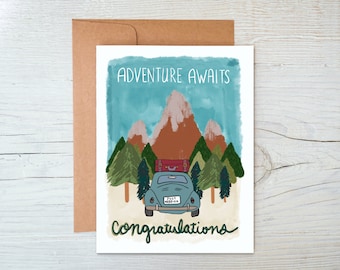 Adventure Awaits - Camping/Adventure Wedding Card