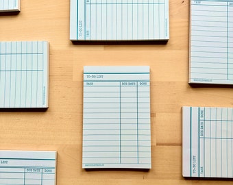 Library Card Notepad - Blue - Great Stocking Stuffer!