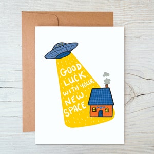 Funny UFO New Home Card - Good Luck With Your New Space - Etsy