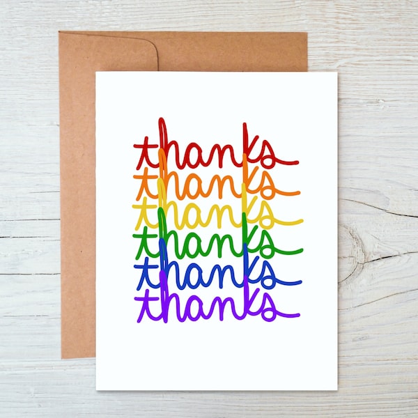 Rainbow Thank You Card