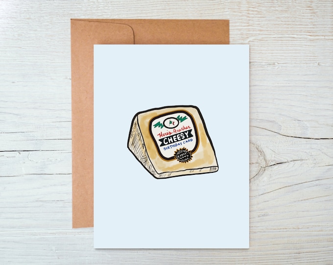 Funny Parmesan Cheese Birthday Card- Here’s Another Cheesy Birthday Card