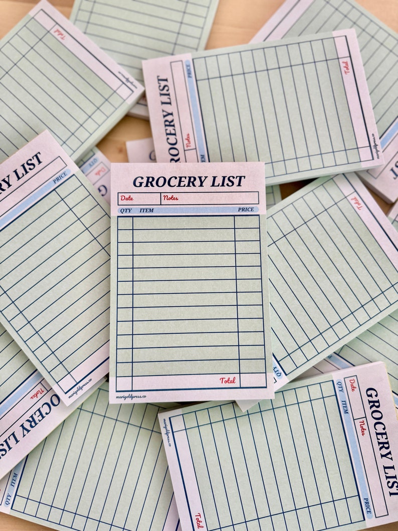 Guest Check Notepad- Vintage Diner Grocery List 4x6 - Etsy