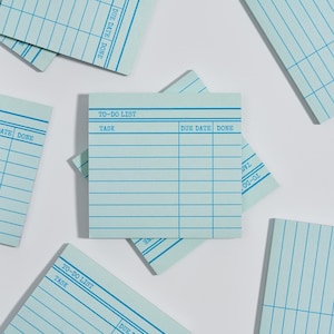 Library Card Post-It ® Notes Sticky Notes - Green - Great Stocking Stuffer!