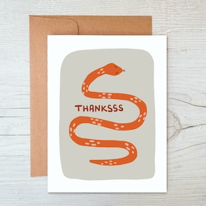 Funny Snake Thank You Card - Thanksss
