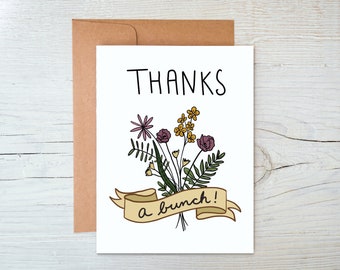 Thanks A Bunch! - Floral Thank You Card