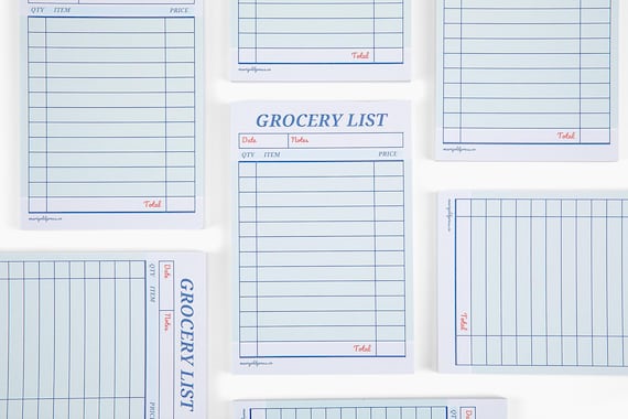Guest Check Notepad- Vintage Diner Grocery List 4x6