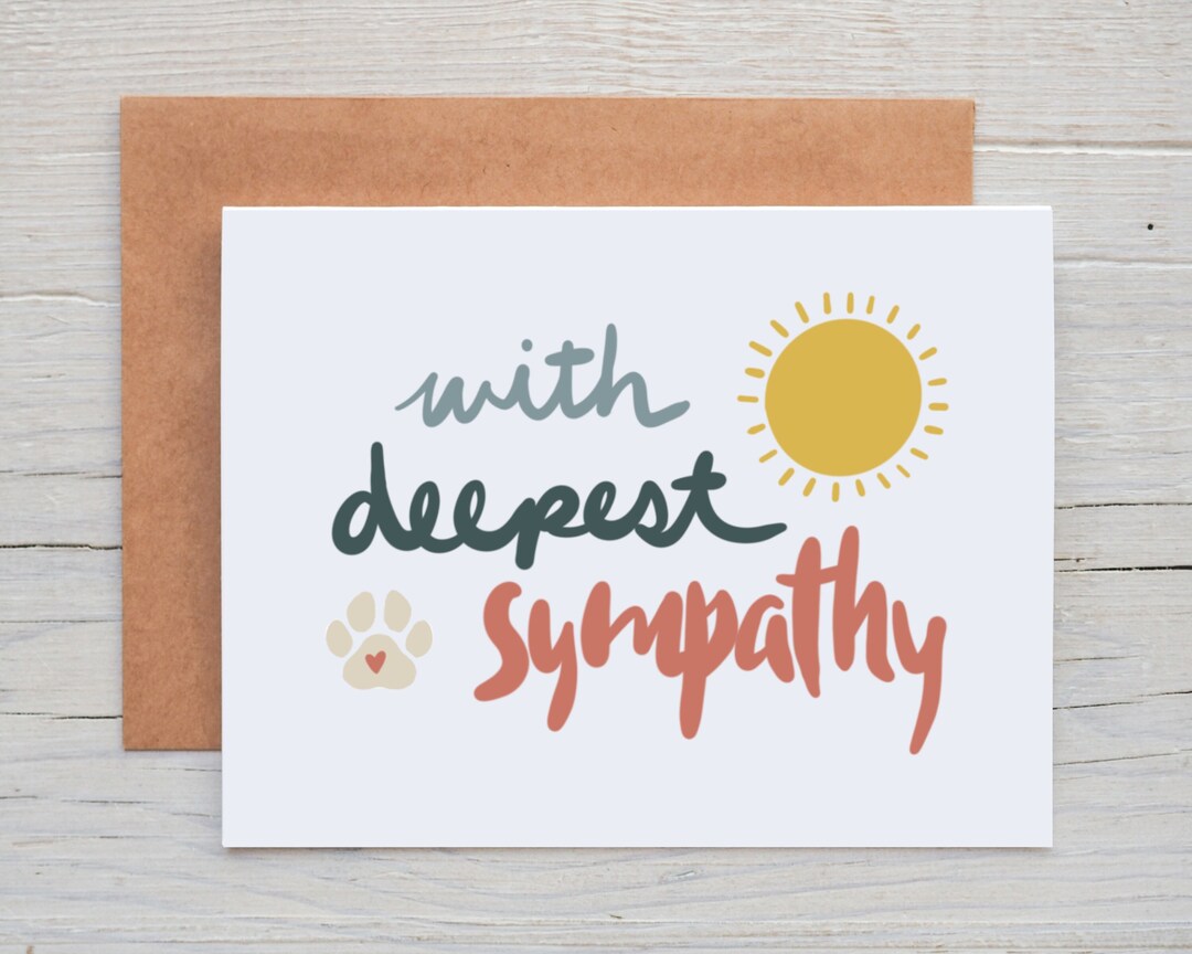 Pet Loss With Deepest Sympathy Card - Etsy