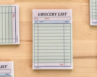 Guest Check Notepad- Vintage Diner Grocery List 4x6