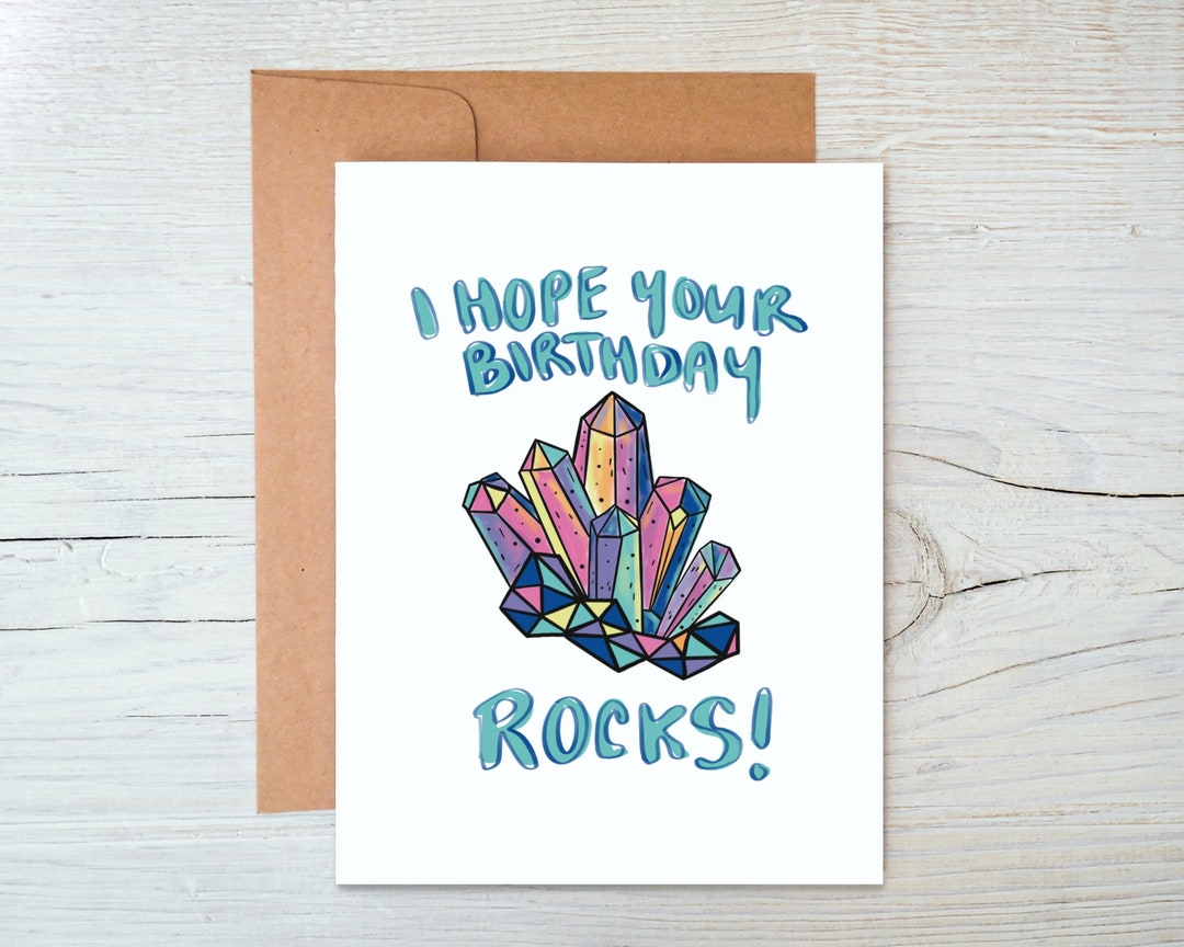 Gemstone Birthday Card I Hope Your Birthday Rocks Etsy