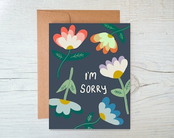 Black Floral Sympathy/Apology Card - I’m Sorry