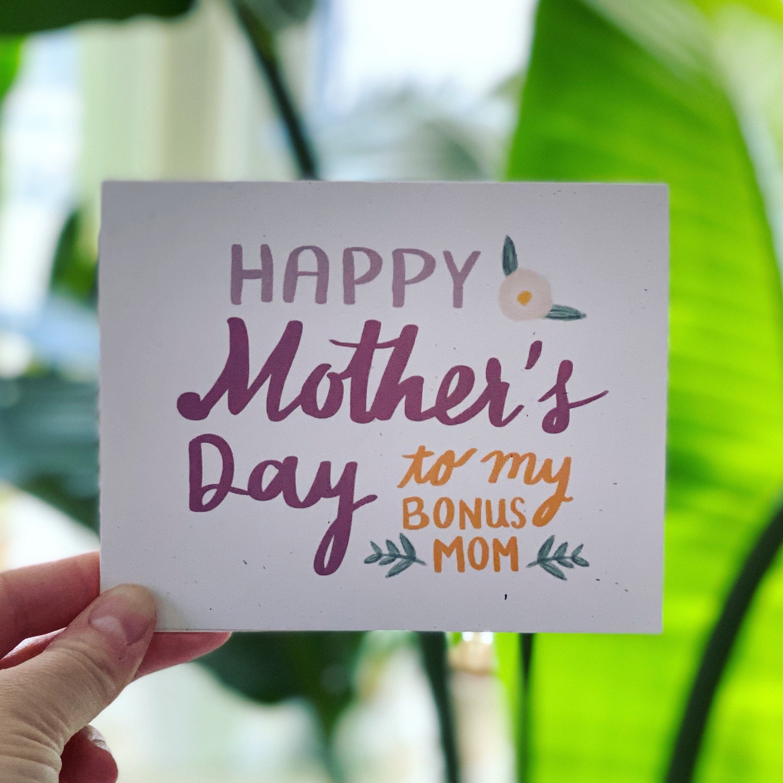 Bonus Mom Happy Mothers Day Card Etsy Polska