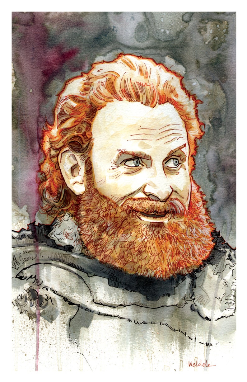 TORMUND watercolor art print movie poster pop culture painting pop culture art fans of Game of Thrones 11x17 signed image 2