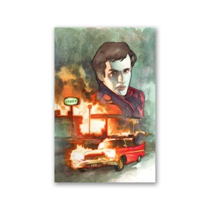 CHRISTINE - Stephen King Movies Collection - watercolor art prints - Maximum Overdrive  - Creepshow - The Shining -  signed