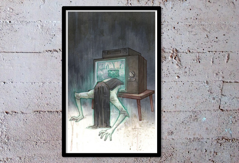 THE RING watercolor art print horror movie poster pop culture painting sadako ringu 11x17 signed image 4