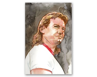 PIPER'S PRINT - Premium Watercolor Art Print - wrestler - wrestling  - Roddy Piper - 11x17 - signed