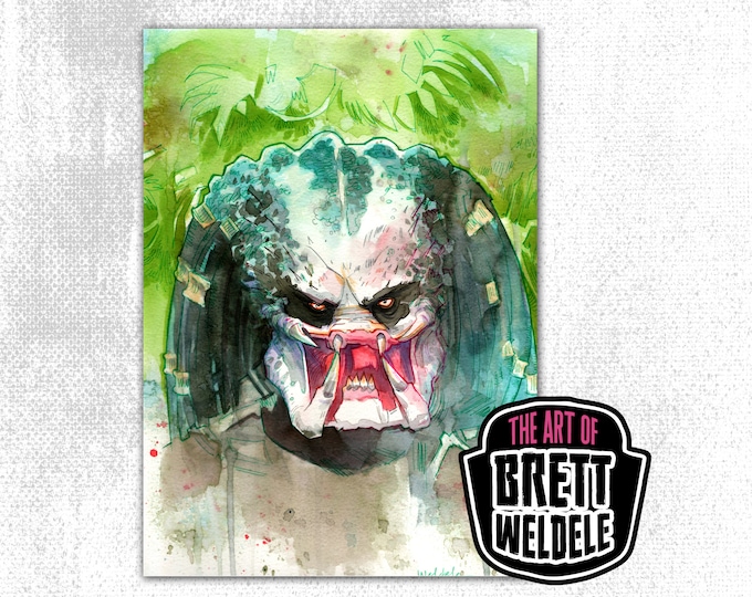 THE PREDATOR - watercolor art print - movie - 11x17 - signed - poster