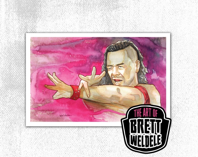 S N - Premium Watercolor Art Print - wrestler - wrestling  - 11x17 - signed