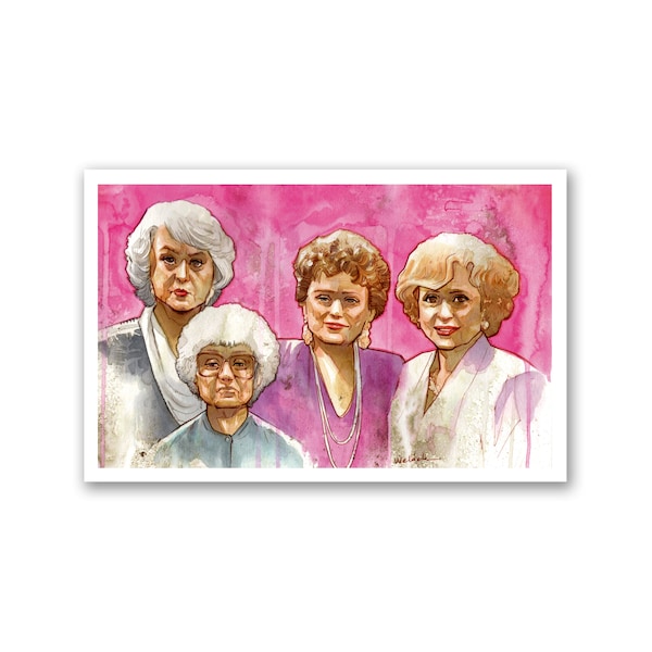 GOLDEN GIRLS - premium watercolor art print  - 11x17 - signed