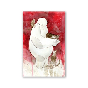 BAYMAX - premium watercolor art print - 11x17 - signed