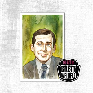 MICHAEL SCOTT - impression d'art à l'aquarelle - peinture de la culture pop- art de la culture pop - 11 x 17 - fans de The Office - signé
