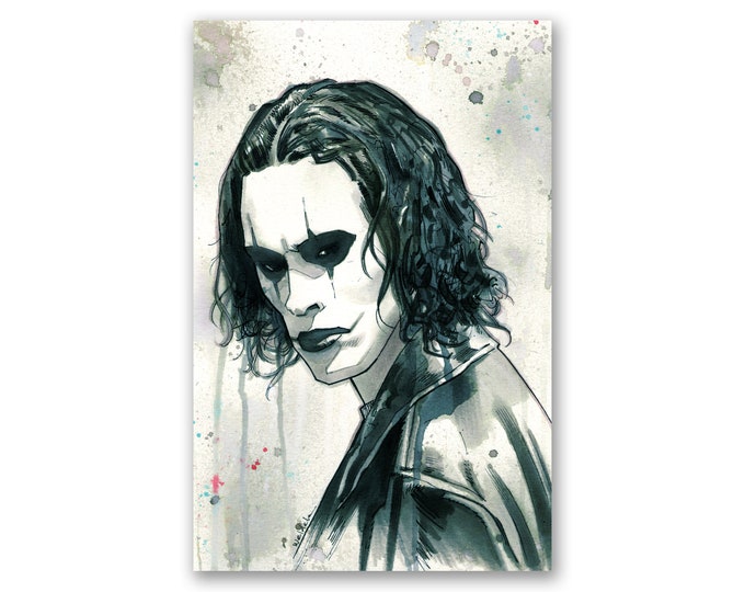 THE CROW - premium watercolor art print - signed poster - 11x17