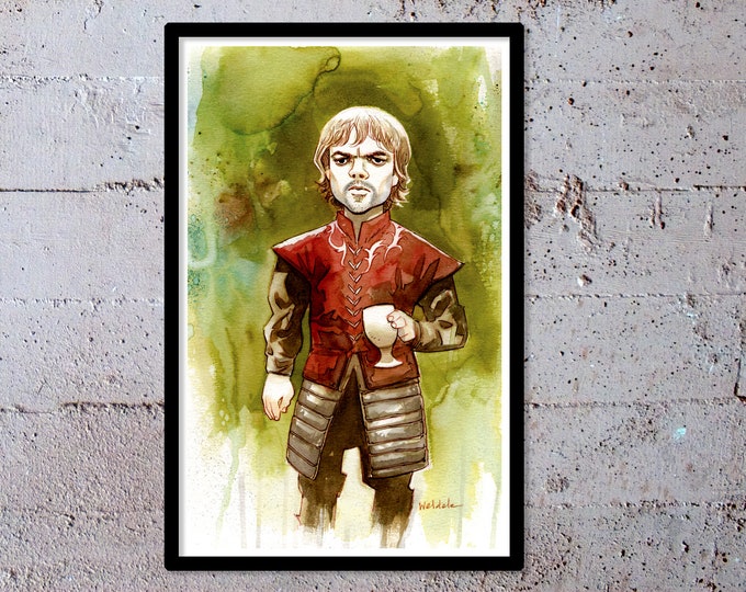 TYRION LANNISTER - watercolor art print - fanart- pop culture painting - fantasy - unframed - 11x17  - fans of Game of Thrones