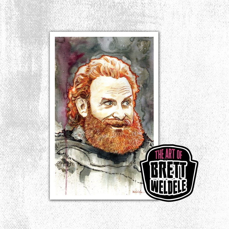 TORMUND watercolor art print movie poster pop culture painting pop culture art fans of Game of Thrones 11x17 signed image 1