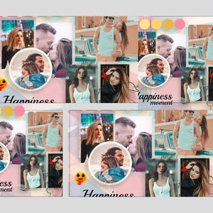 Editable Love Photo Collage Template for Couples Perfect for Anniversaries Valentines Day Gifts or Wall Art Aesthetic Design