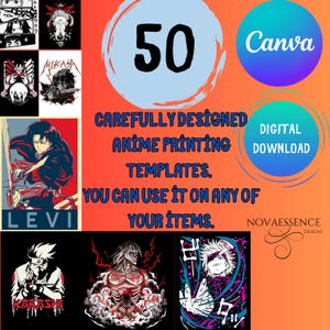 50 Anime T-shirt Design Hochwertiges Grafik-T-Shirt Design Anime TShirt Designs Death Note Naruto svg Goku png Goku svg Anime png Anime svg