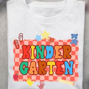 Kindergarten Back to School PNG Checkered Bundle, Kindergarten Kid Design Uniform, First Day Shirt PNG, Boy Girl School Png