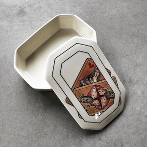 Rara scatola di bomboniere/carte da gioco Villeroy&Boch 'Regina di Picche'