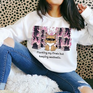 Funny Study PNG Bundle | Exam Stress Designs, Burnout Student, Chaos Academic Aesthetic | Cute Cat Meme Graphics Commercial Use