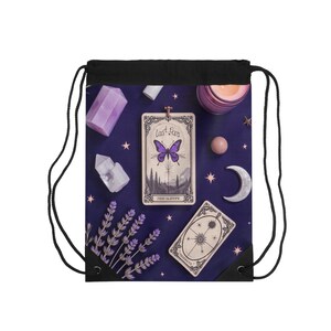 Mystical Drawstring Bag for Enchanting Souls, Astrology, Tarot Lovers, Celestial Gifts, Everyday Magic, Dark Academia Witchcore Gym Sack
