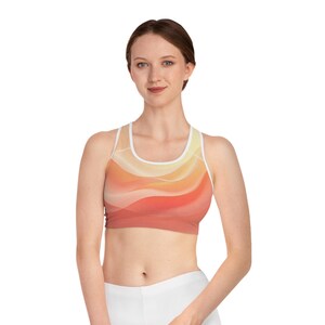 Sunset Waves Sports Bra, Fitness Apparel, Yoga Gear, Athletic Wear, Women&#39;s Activewear, Workout Clothing