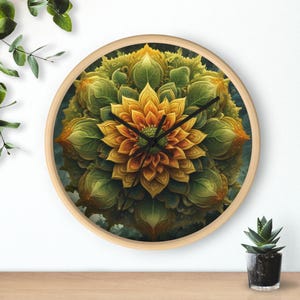 Floral Mandala Wall Clock, Boho Home Decor, Nature Inspired Clock, Unique Gift for Her, Mindfulness Decor, Meditation Wall Art