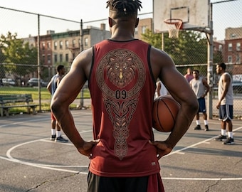 Tribal Basketball Jersey, Men's Athletic Top, Technical Polyester Sportswear