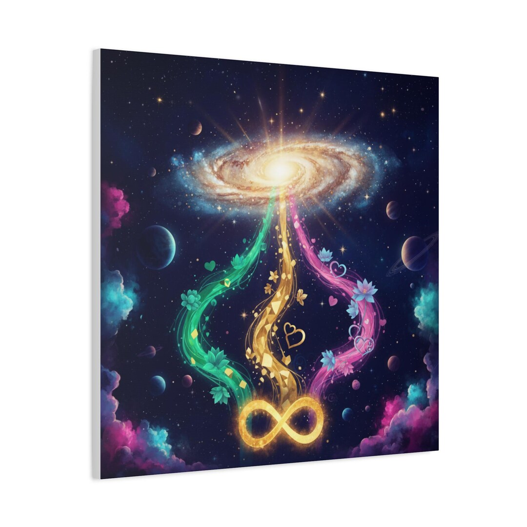 Galaxy Infinity Symbol Canvas | Cosmic Rainbow Trails Wall Art - Etsy