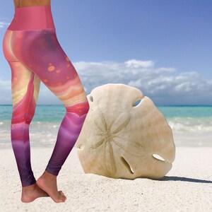 Vibrant High Waisted Yoga Leggings, Artful Workout Leggings, Stylish Activewear, Comfortable Fitness Wear, Colorful Leggings for